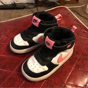 Nike Kids Sneakers - Court Borough Mid - 7c Black, White, Pink